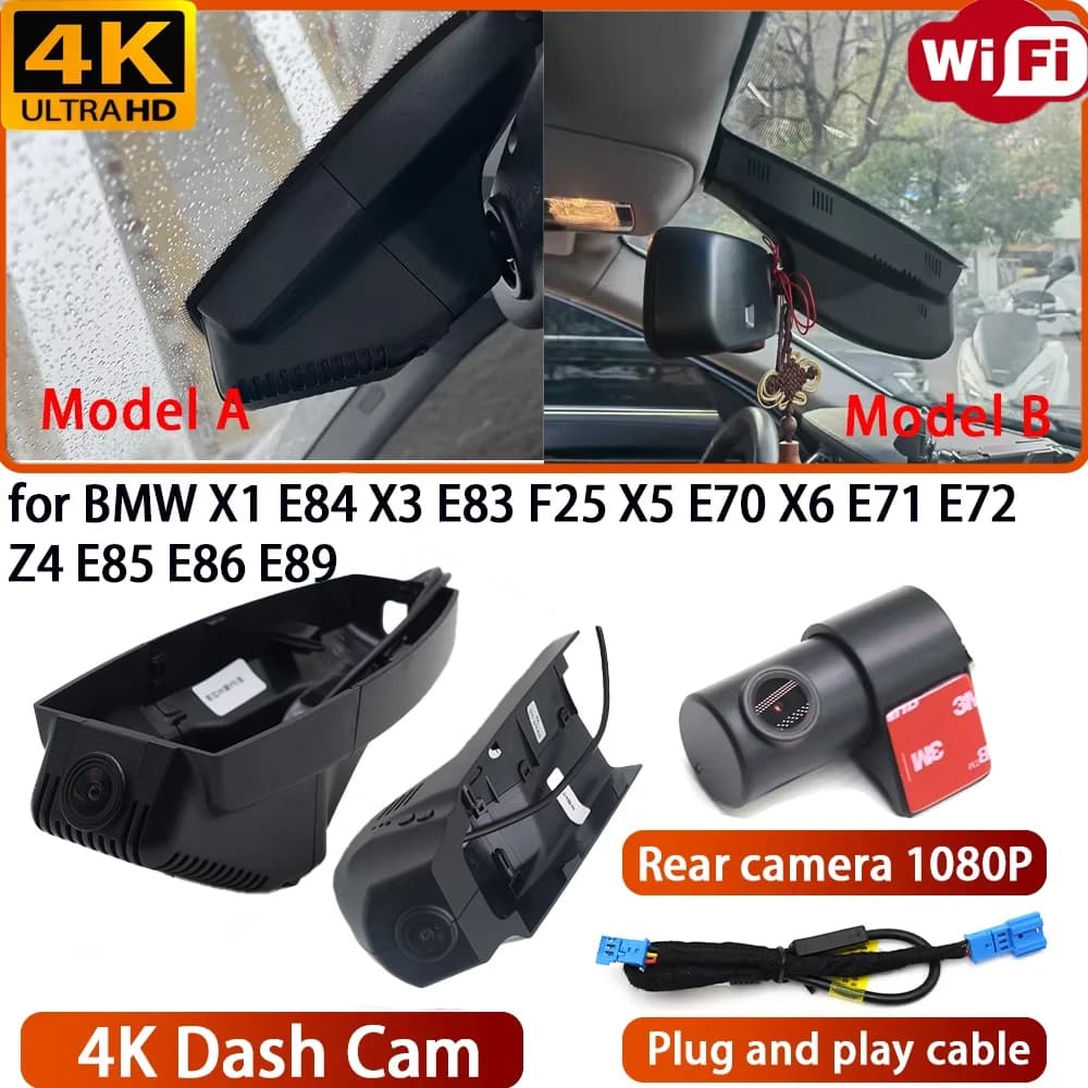 for BMW X1 E84 X3 E83 F25 X5 E70 X6 E71 E72 Z4 E85 E86 E89 Video Recorder 4K DVR Dash Cam Wifi Camera 170° Angle
