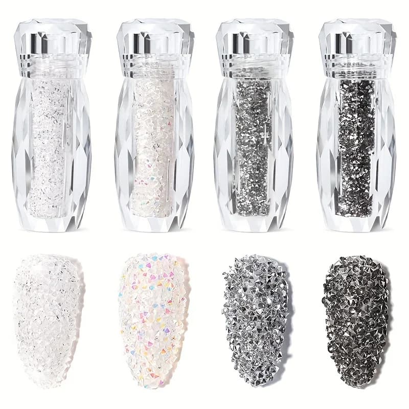 Glitter Caviar Unghie Strass Fata Micro Perline di cristallo 3D AB Cristallo Unghie artistiche Accessori Design fai da te Decorazione manicure