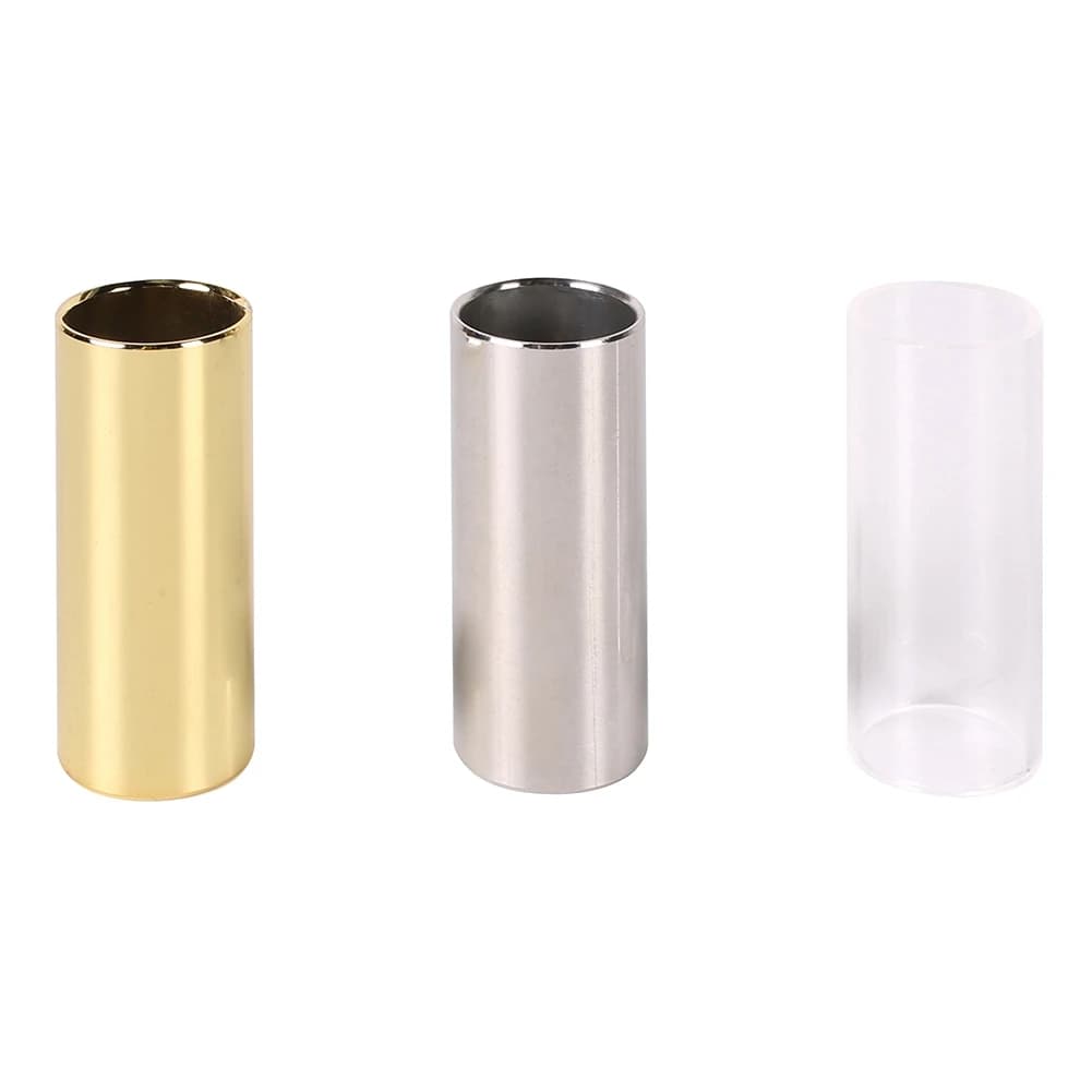 Set di slide per chitarra AA90 da 60 mm, slide per dita in acciaio inossidabile/vetro, 6 plettri per chitarra e 4 plettri per dita, accessori per chitarra