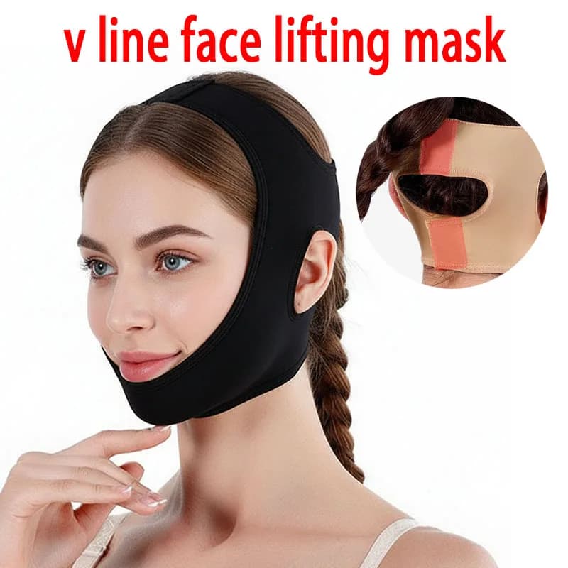 Fascia Elastica Modellante per il Viso Traspirante, Dispositivo per Modellare il Viso a V, Maschera Lifting per Collo e Guance per Dormire LBHL30