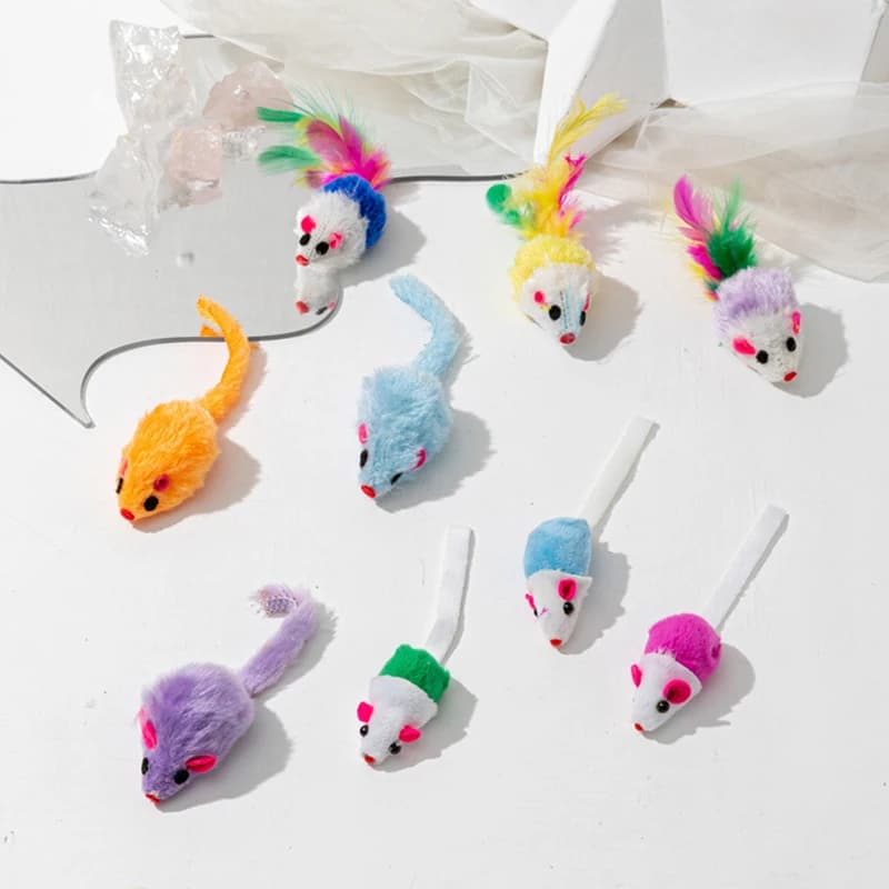 Giocattoli interattivi per ratti e gatti in peluche da 2 pezzi con lino resistente, perfetti per animali domestici sicuri per giochi al coperto