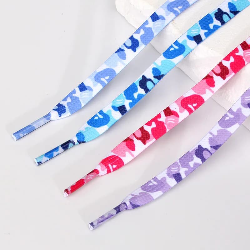 Lacci per Scarpe con Stampa Mimetica, Larghezza 0,8 CM, Lacci Piatti per Sneakers alla Moda, 120/140/160 CM, Accessori per Scarpe, 2 Pezzi/4 Pezzi