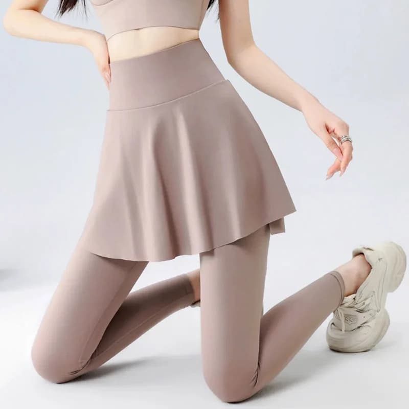 New Life Yoga Pants High 2026 for Women, Elastic Sport Leggings Slim for Running, Fitness and Cycling, Gonna-Pantalone with Fashion Effect Two Pieces