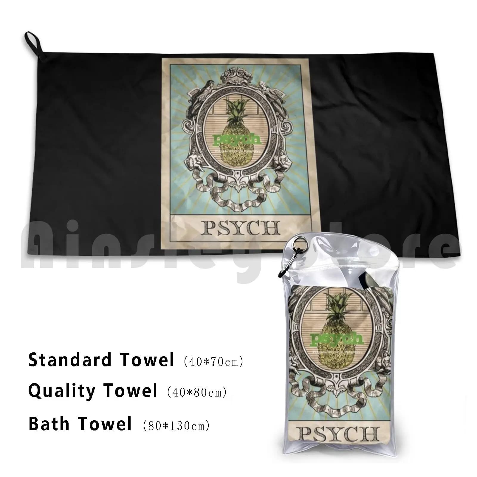 Psych Tarocchi Carta Asciugamano da bagno Cuscino da spiaggia Psych Shawn Spencer Burton Guster Gus Carlton Lassiter Giulietta O Hara