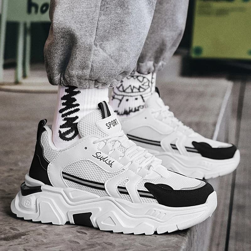 Scarpe da corsa da uomo in mesh Scarpe casual traspiranti Scarpe da ginnastica da passeggio da uomo comode Scarpe sportive da atletica resistenti all'usura antiscivolo