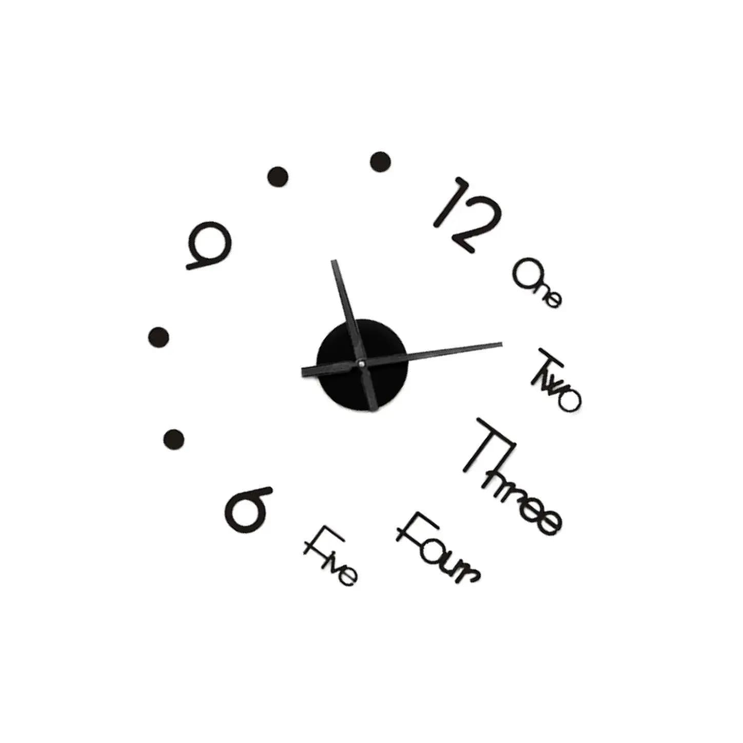 Orologio da parete grande fai-da-te Orologio da parete moderno 3D con adesivo lent Living Room Decor M