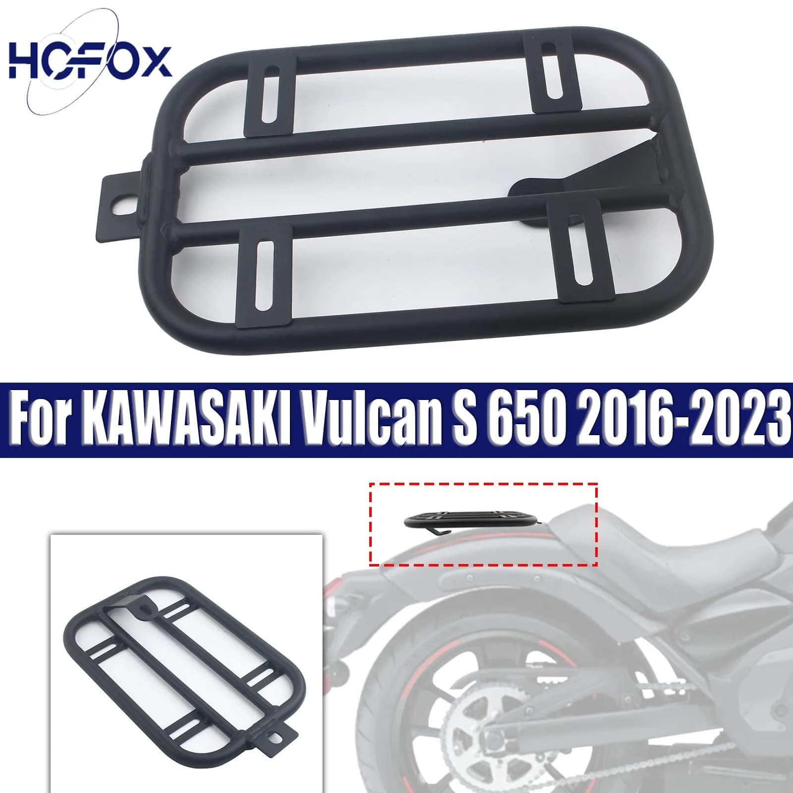 Per KAWASAKI Vulcan S 650 2016-2023 Portapacchi Valigia Portapacchi Scaffale in metallo nero