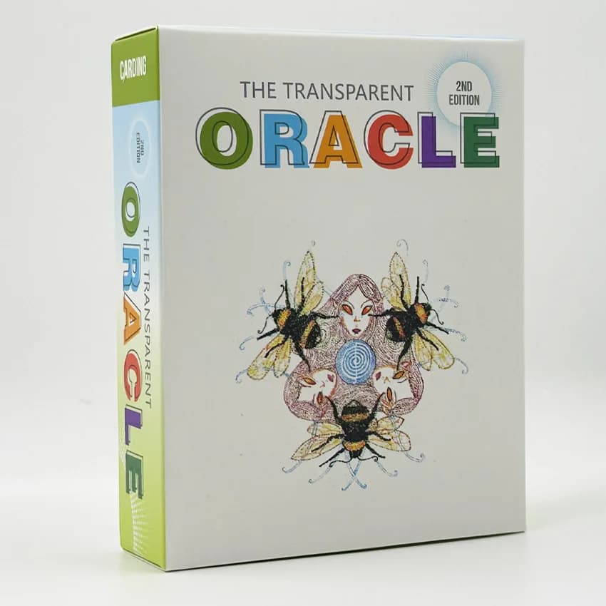 78 carte il manuale di carta per carte in PVC trasparente Oracle con giochi di carte in tessuto bianco