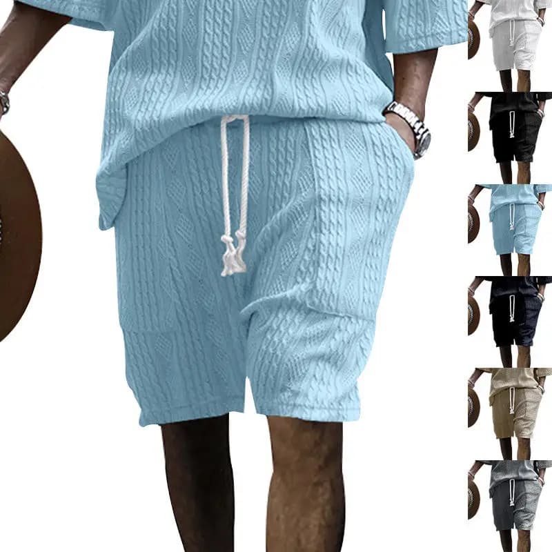 Pantaloncini Corti da Uomo Primavera Estate a Gamba Dritta con Vita Larga, Cinque Tasche, Stile Sportivo Casual Ricamato, High Street, Cross-Border