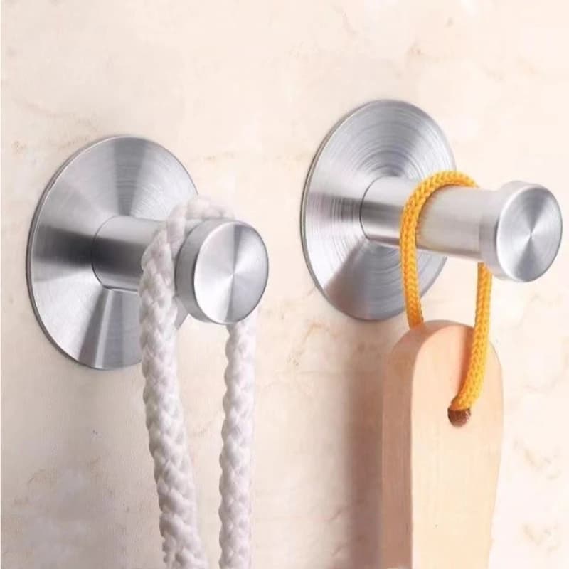 1 pcs hook stainless steel self-adhesive Heavy Duty hook kitchen bathroom organization wall keychain Rack clothes hangers