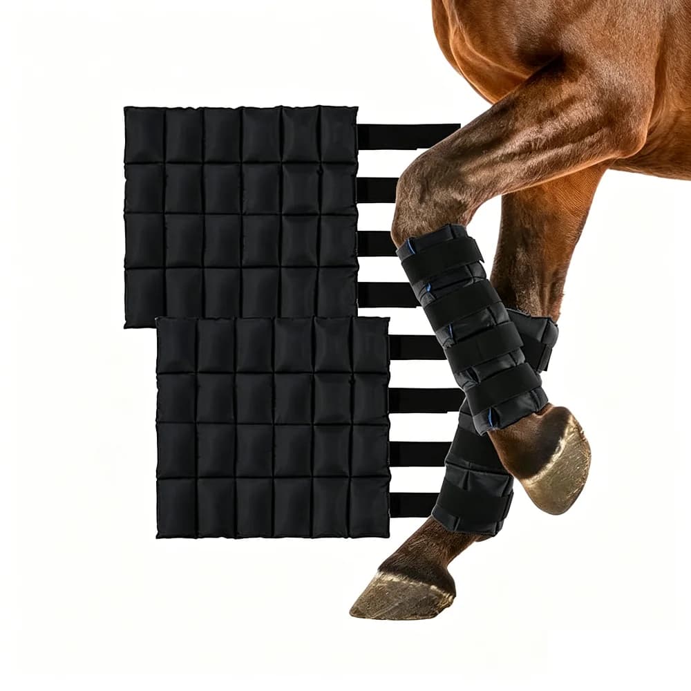 2pcs Gel Horse Ice Boots with Adjustable Velcro Straps Reusable Cooling Relief Tools for Horses' Hock Knees Ankles Recovery