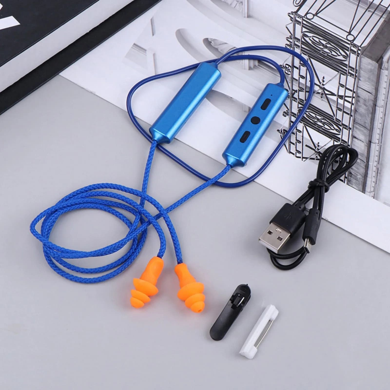 2Pcs Ergonomic Bluetooth Earplugs with Soft Silicone Tips, Noise Isolating Wireless Earbuds for Work Travel