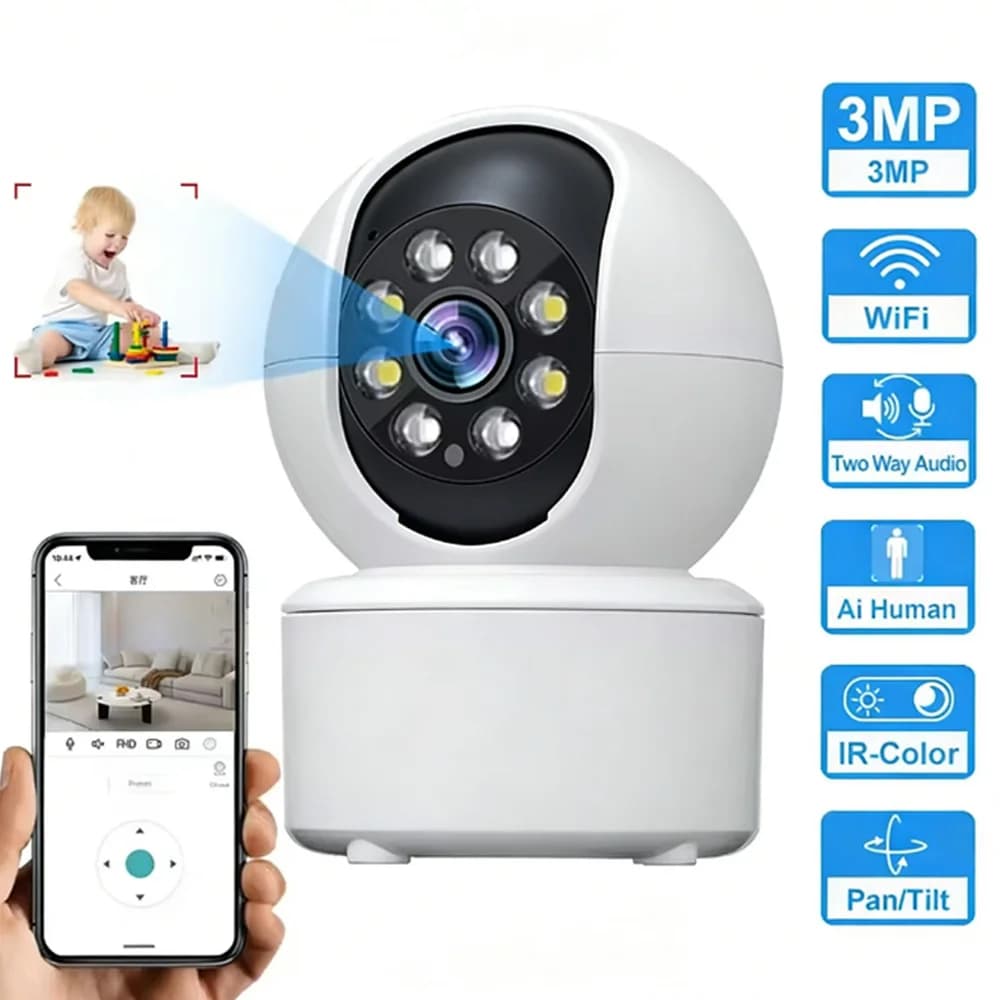 Telecamera per Cani con App per Smartphone, Telecamera di Sicurezza per Interni 5G/2.4GHz WiFi, 360° ° Telecamera Pan & Tilt, Audio Bidirezionale, Visione Notturna 2026 Nuova