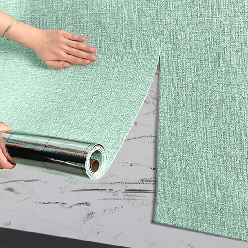 50cmX2.8/10m Lino 3D Foam Card Self-adhesive Solid Color PVC Wall Restructuring Wall Stickers