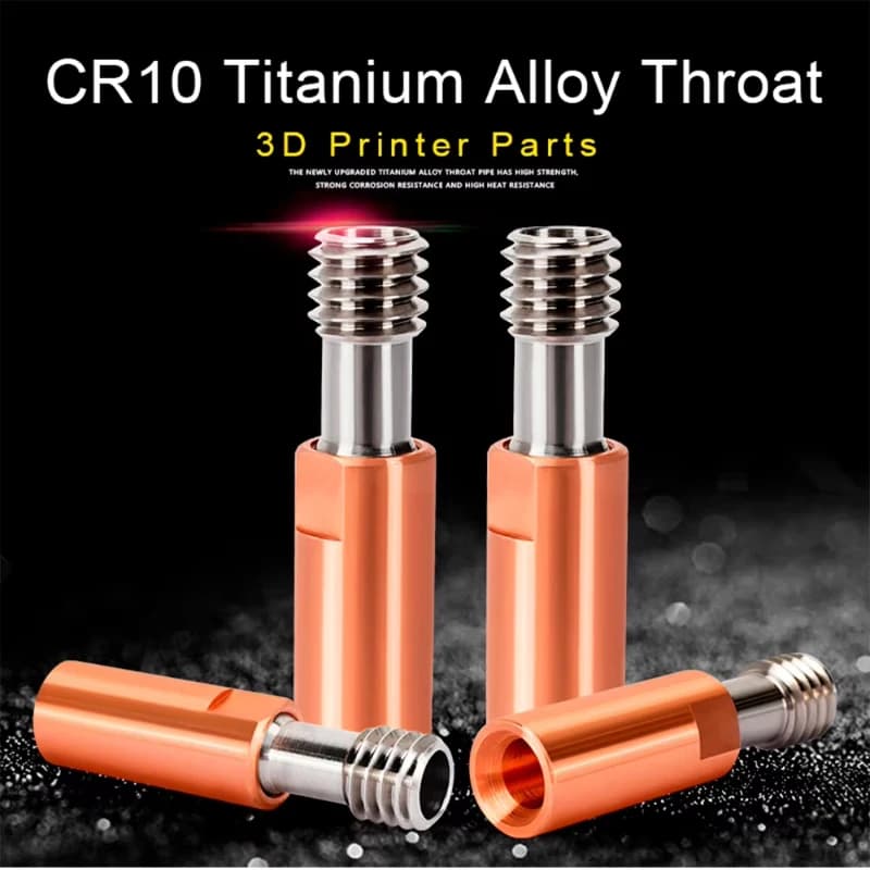 3pcs All-Metal Hotend Throat Tube Titanium Copper & Chromium Zirconium for CR10 Ender3 3D Printer High-Temp Filament Feed Tube