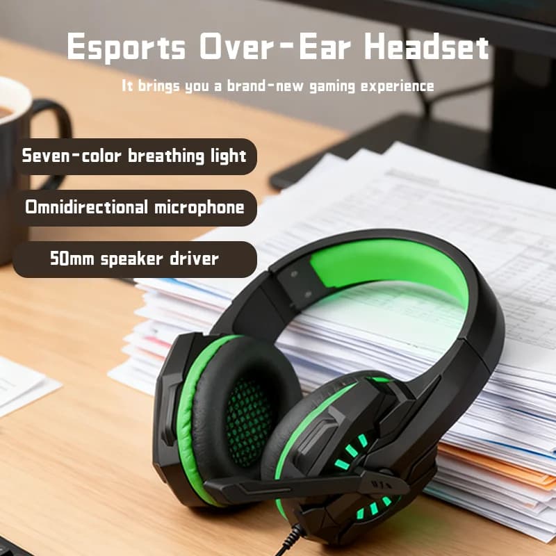 Headphones A7 Wired Gaming Headphones Auricolari Computer Music with Microphone Stereo Headphones SVirtuale Surround Bass LED Light Gamer