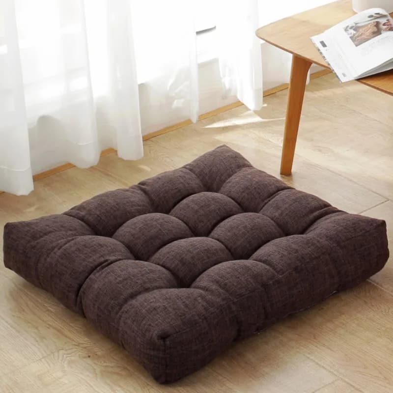 Square Large Floor Cushions Cotton Linen Tufted Futon Meditation Yoga Thickened Floor Seating Pillow Tatami Kids Seat Pads Mat