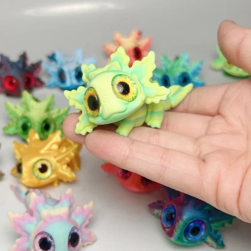 Figure di salamandra con stampa 3D Occhi di simulazione mobili multi-giunti per accessori per la casa Regalo per bambini Decorazione del soggiorno