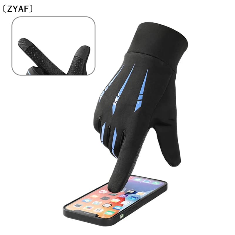 Guanti da ciclismo invernali da uomo, guanti touch screen antivento, guanti sportivi termici caldi per corsa, sci e ciclismo〔ZYAF〕
