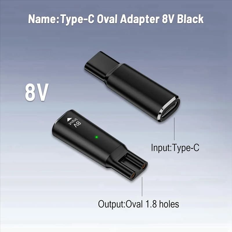 B89B-8V HQ850 Type-C Charger Adapter for Razor Charger Converter for a blade QP2530 QP2630 Electric Barba Trimmer
