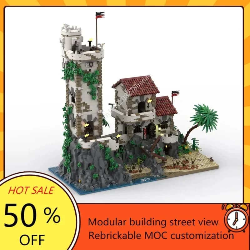 5101PCS Customized MOC Pirate series Old Guard House and Tower Model Custom Puzzles Technology Education DIY Assembly Toys Gifts