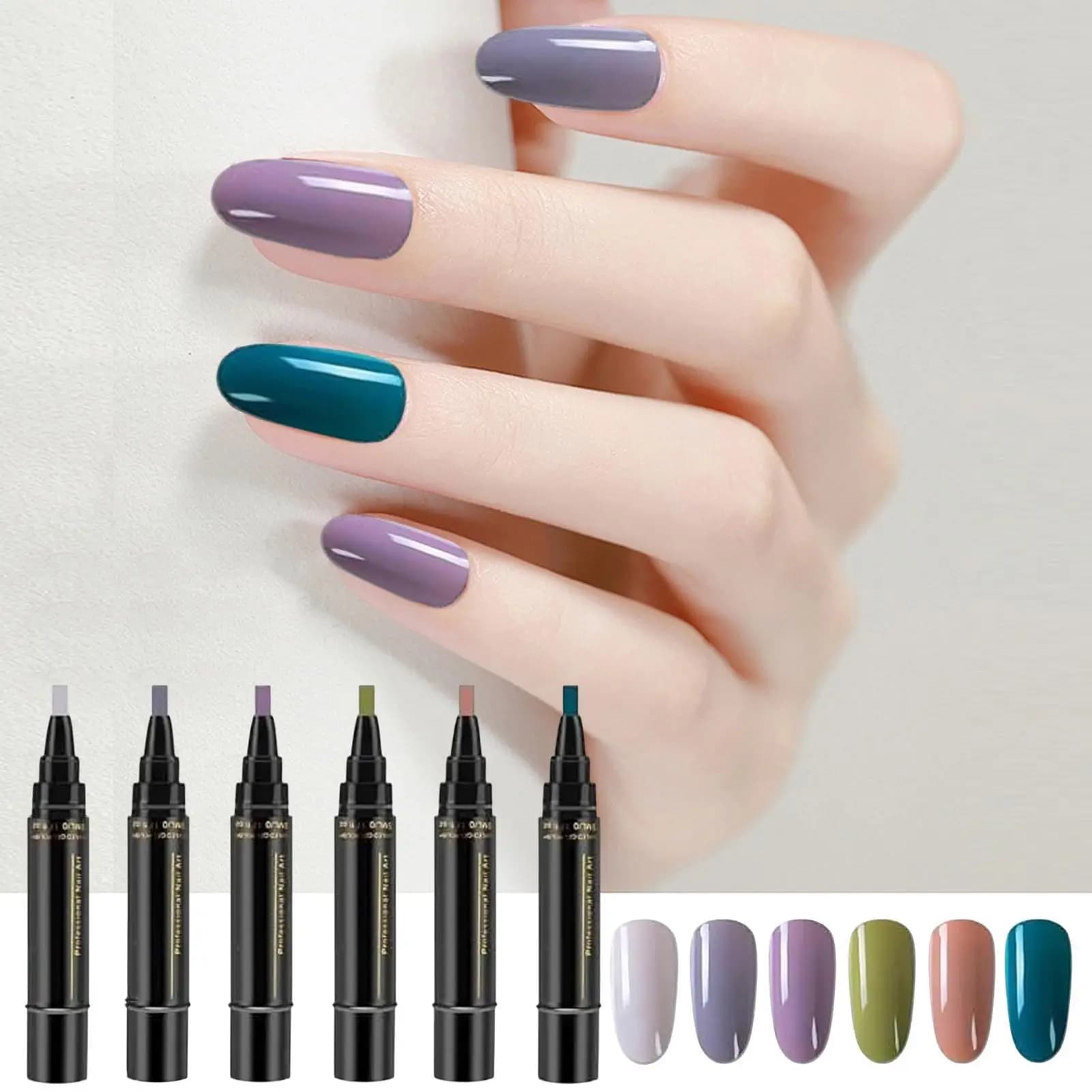 Kit di smalti per unghie a polimerizzazione rapida per donne, 6 colori, senza UV, accessori per smalti per unghie professionali
