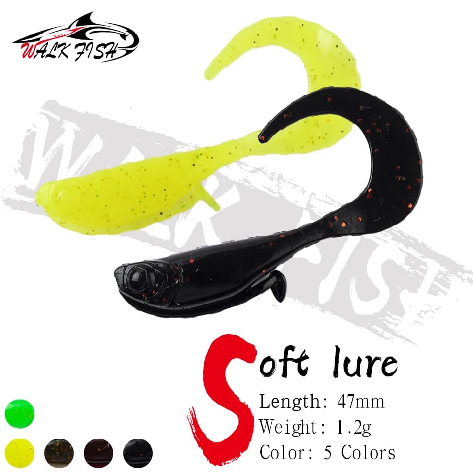 CAMMINARE PESCE 12 PZ 47mm 1.2g Esche Esca Morbida Nuotatore Esche Da Pesca Luccio Trota Jigging Richiamo Attrezzatura Da Pesca