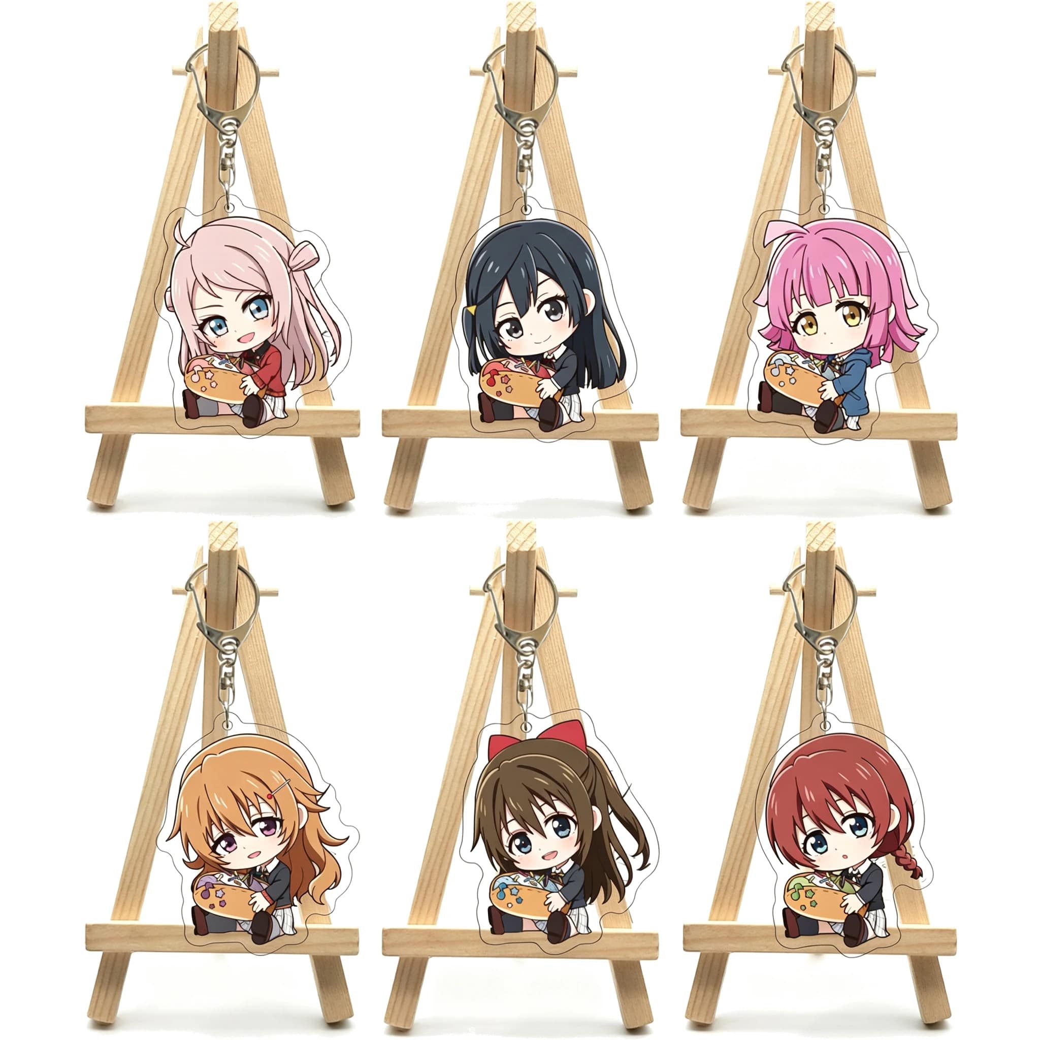 55MM Anime LoveLive! Nijigasaki Figure Mia Taylor Rina Tennoji Shizuku Osaka Shioriko Mifune Acrylic Keychain Cute Gifts