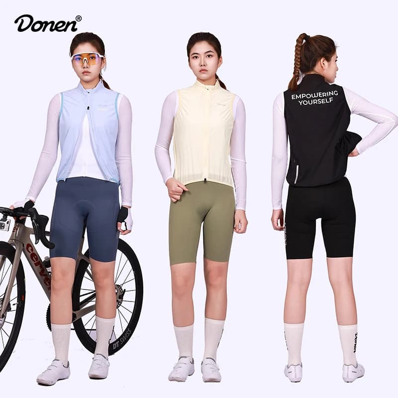 Gilet da Ciclismo DONEN Senza Maniche Primavera Autunno Donna Asciugatura Rapida Traspirante Protezione Solare MTB Bici da Strada Abbigliamento Superiore