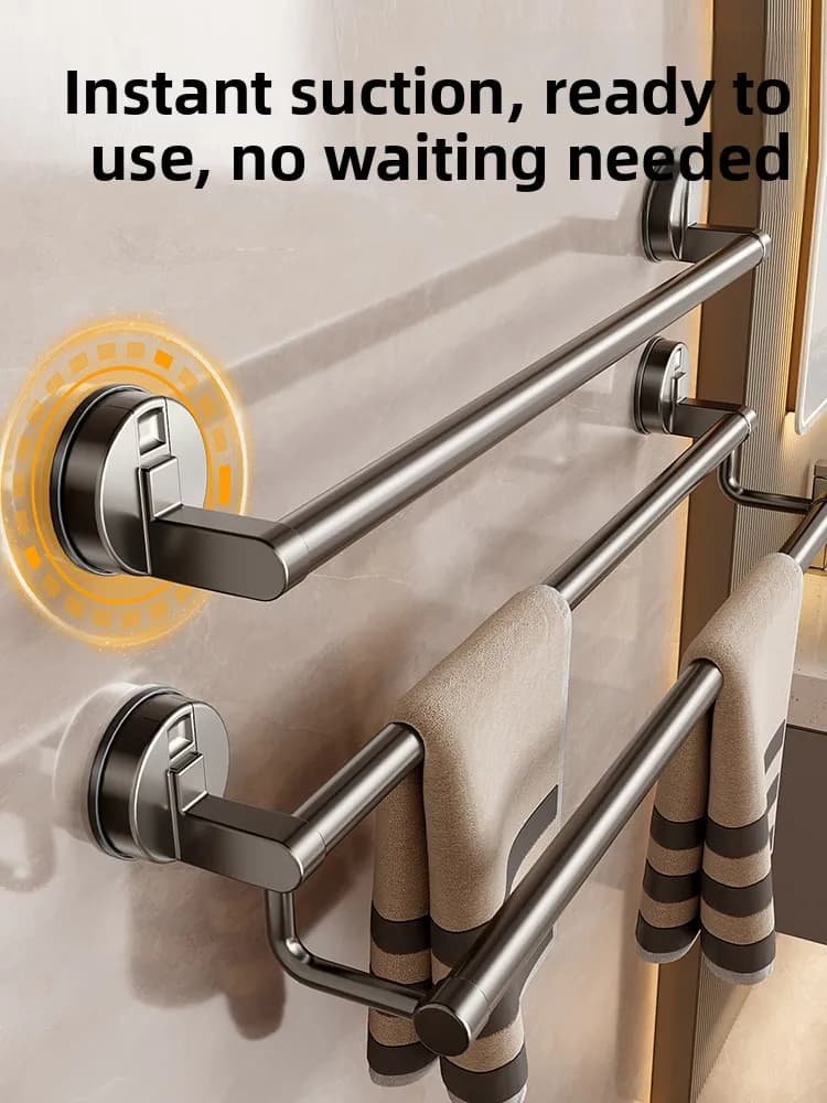 Portasciugamani a ventosa Baihuan, porta asciugamani da bagno senza foratura, porta salviette da bagno, porta asciugamani stile semplice, non-...