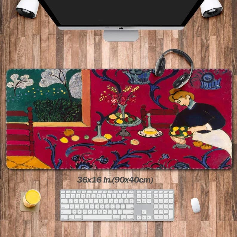 Tappetino da scrivania rosso grande, tappetino per mouse con tastiera da gioco rossa XXL, decorazione da scrivania da gioco 900×400 mm, regalo perfetto per gli amici