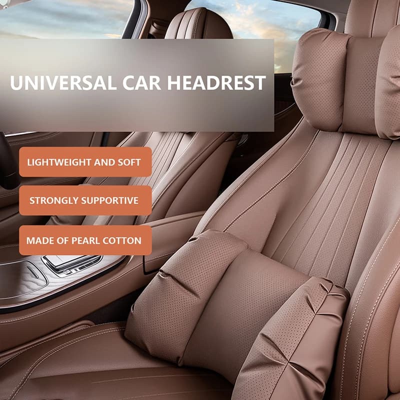 New Bubble Cotton Car Headrest with Nappa Leather Neck Pillow And Waist Support for Advanced Comfortable Journey