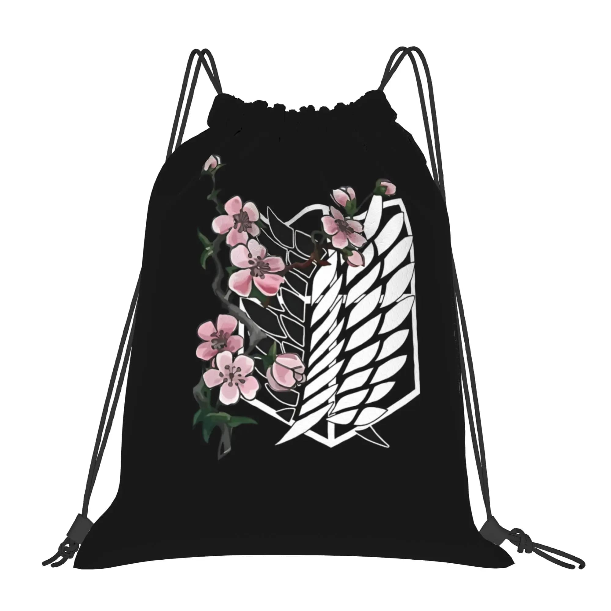 Custom Attacks on Titans Drawstring Bag Women Men Lightweight Cartoon Movie Terrifying Giant Sports Gym Storage Backpack