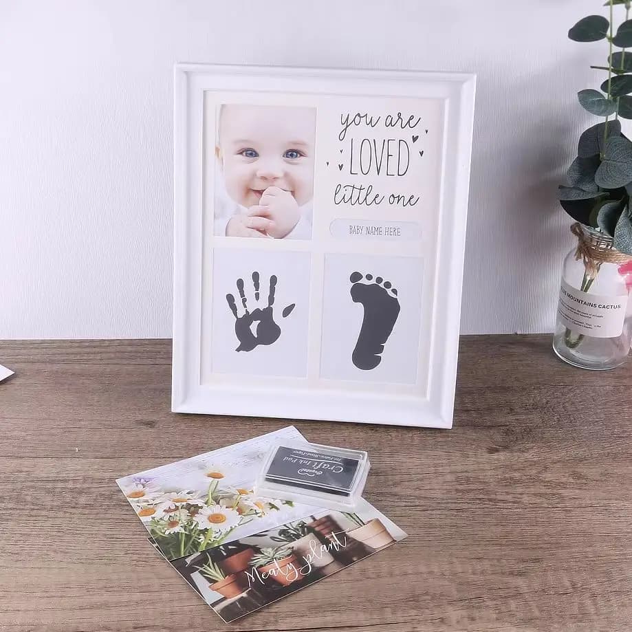 Ylsteed Set per Impronte di Mani e Piedi per Neonati con Tampone d'Inchiostro, Cornice Portafoto per Souvenir e Accessori Fotografici - HD