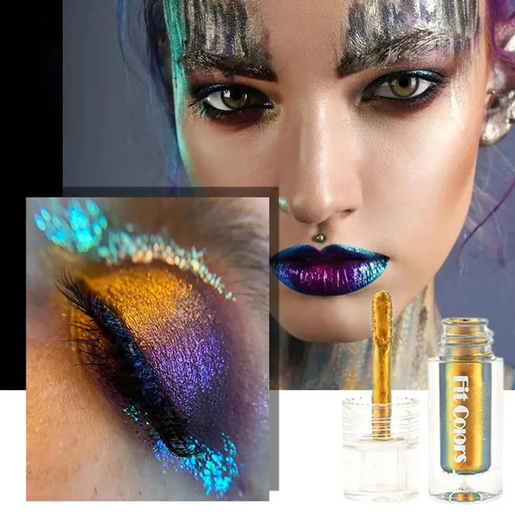 Decorative liquid eye shadow for face, 6 colors, glossy and brilliant, optical lip gloss, chameleon pigment, lipstick, eye glitter J2Q2