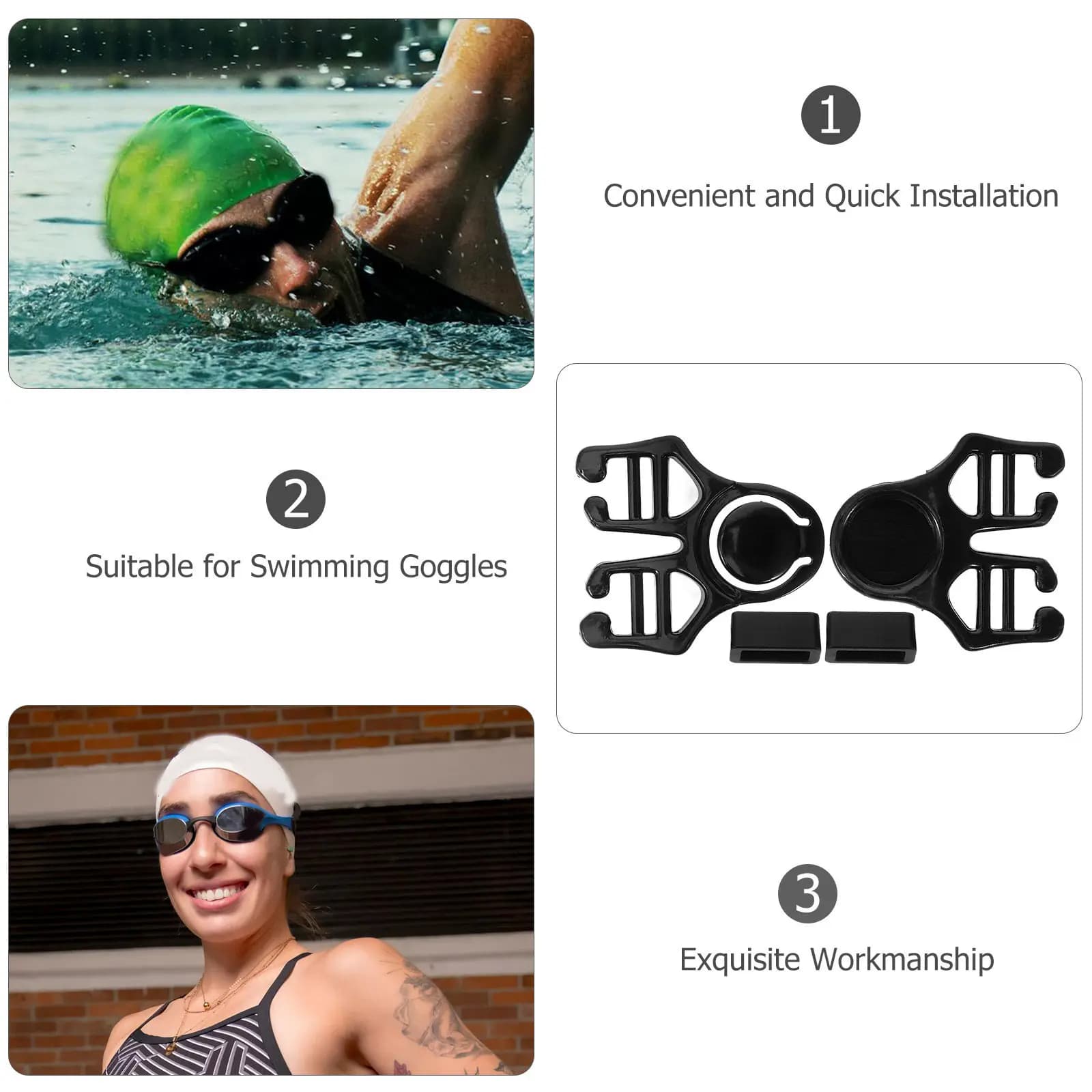 4 Shoe Buckles for Swimwear, Universal Spare Parts for Straps, Essential Accessories for Swimming