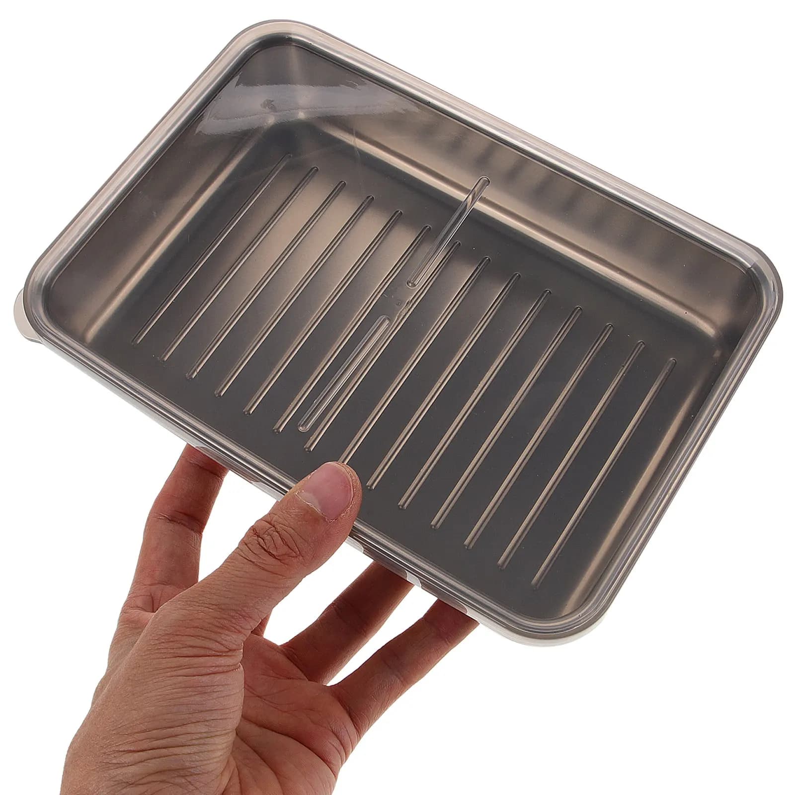 Stainless Steel Bacon Storage Container with Transparent Lid Airtight Seal for Fridge Food Preservation Freshness Keeper Meat