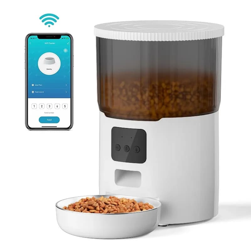 Distributore Automatico di Cibo per Animali Domestici Ecologico di Nuova Generazione con Controllo Remoto e Telecamera