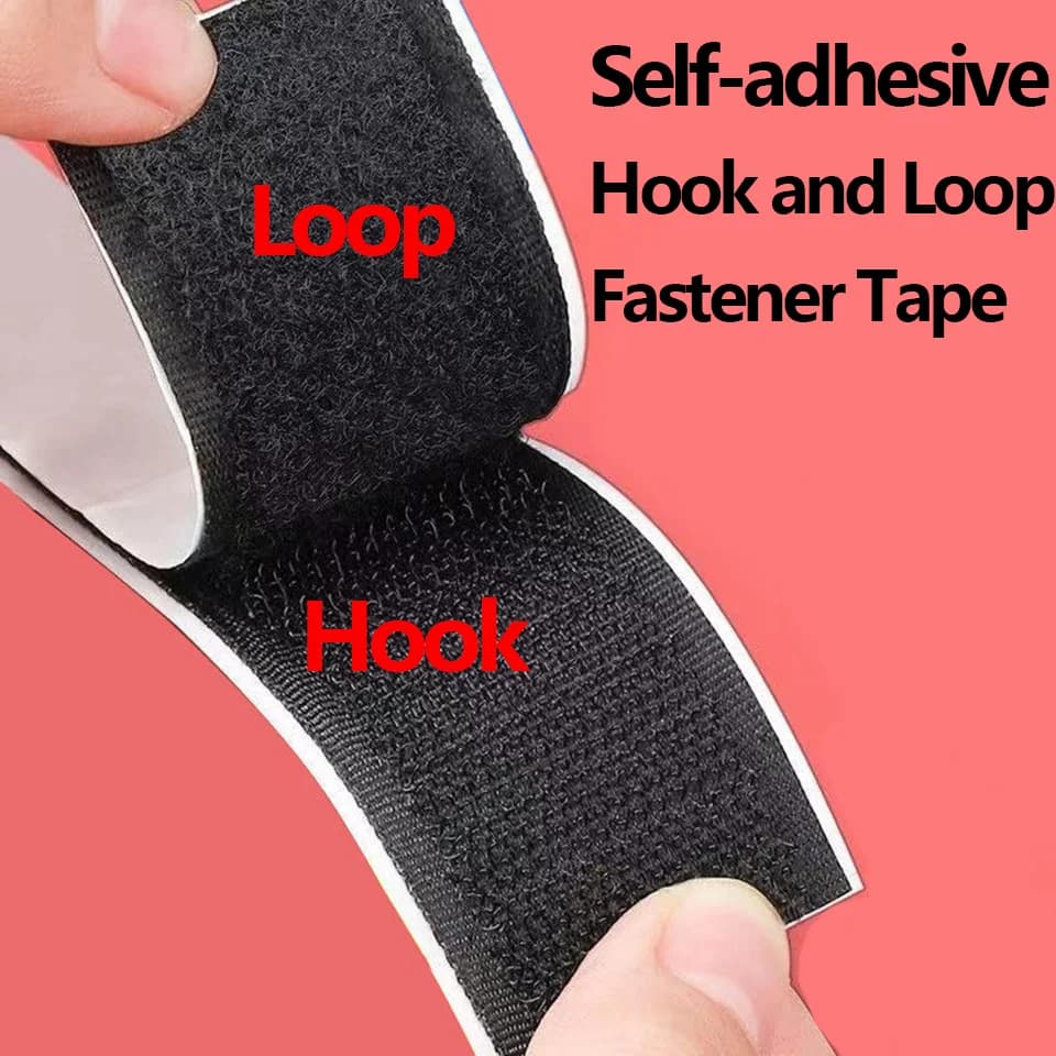 Nastro Adesivo in Velcro Resistente 20-50mm, Chiusura a Strappo Autoadesiva in Nylon, Accessori per Fai da Te e Artigianato