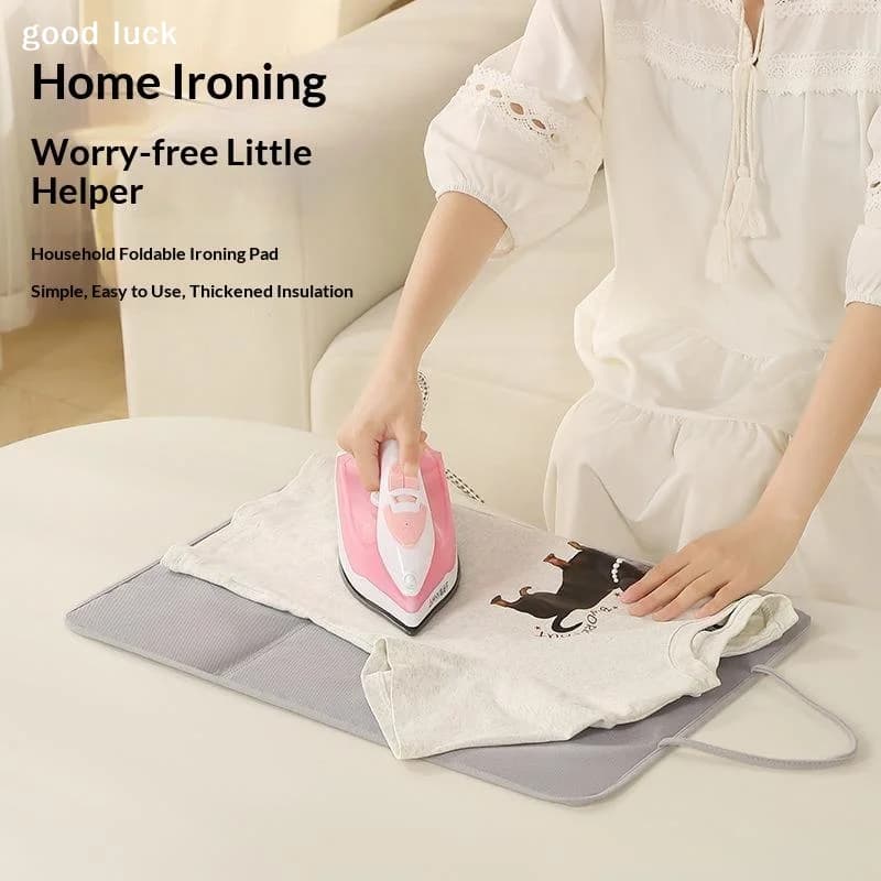 AnswerIroning Mat Portable Folding Ironing Blanket Thick Heat Resistant Travel Clothes Protector Board Table Top Laundry Pad