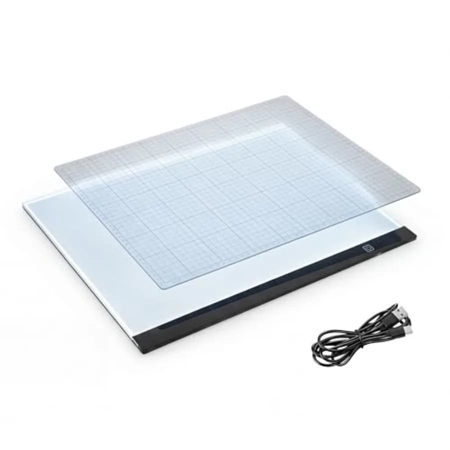 A3 LED Tracing Light Pad with Translucent Self-Healing Cutting Mat Adjustable Brightness Light Board for Drawing Sewing Quiltin