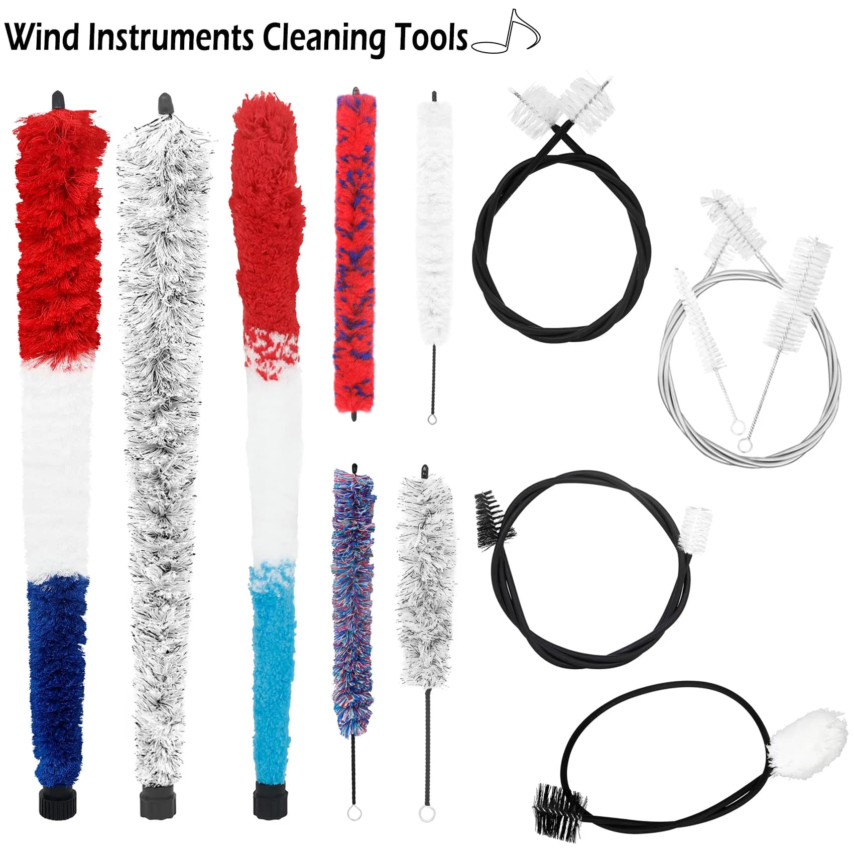 Saxophone Cleaning Brush Clarinet Flute Piccolo Tenor Alto Sax Brush Cleaning tools Wind Instrument Dust Brush Specialized Parts
