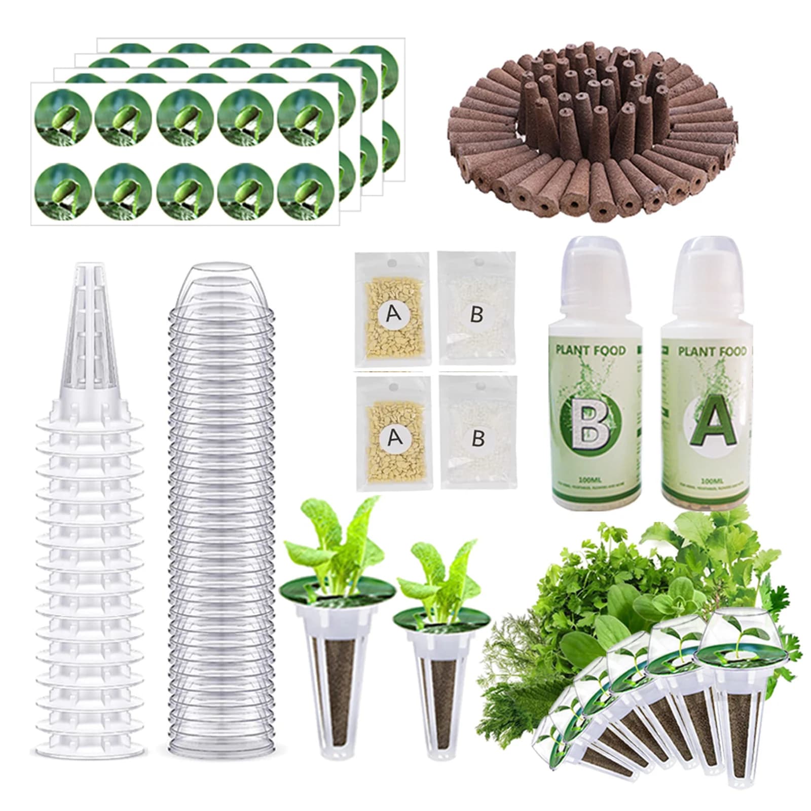 166 kits compatible with Aerogarden, reusable for hydroponic planting systems for indoor and outdoor for various plants