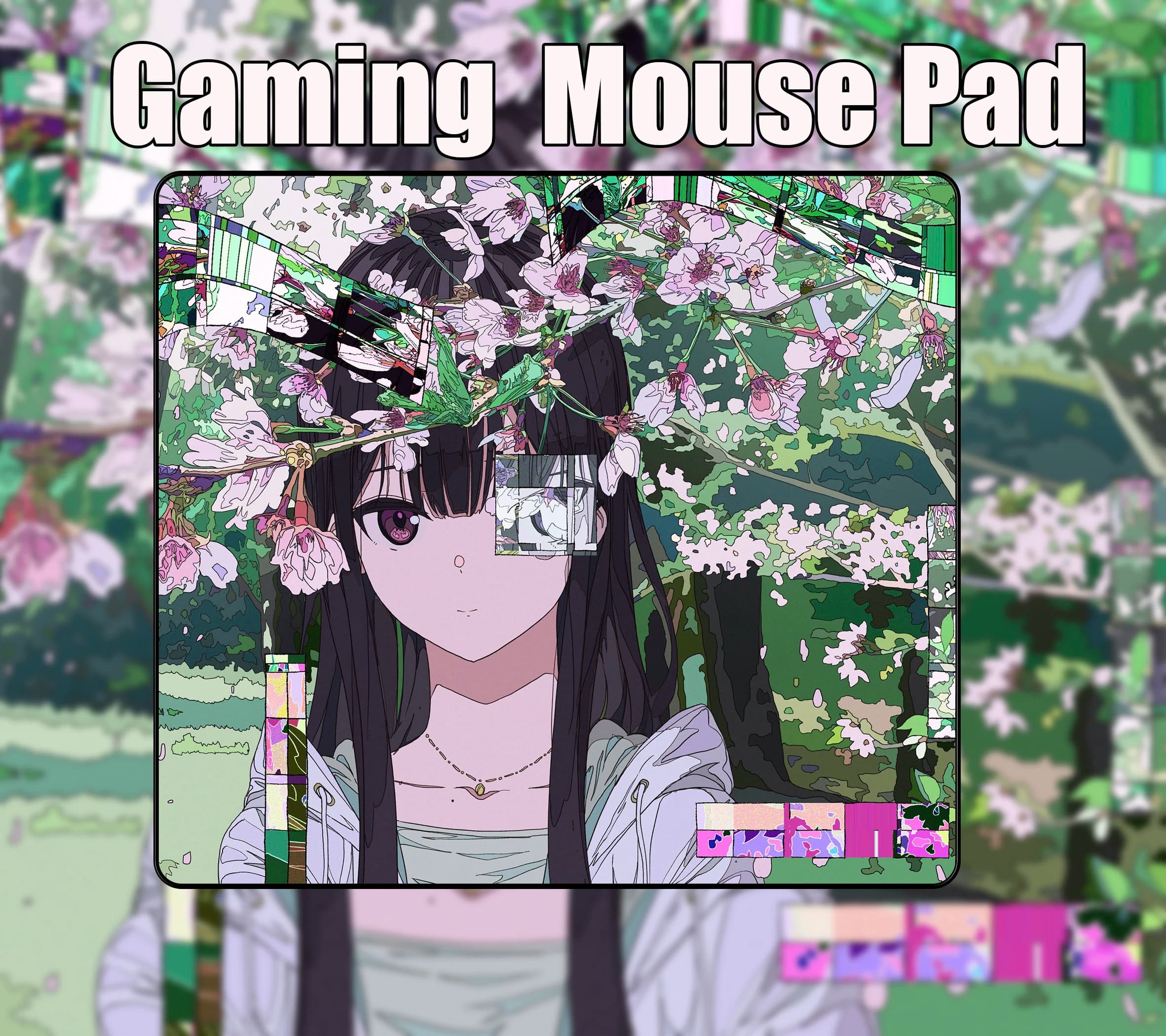 Cherry Blossom Anime Girl Tappetino per mouse antiscivolo 45 * 40 cm Superficie impermeabile Gioco Professionale E-Sports Gaming Mousepad Art Mouse Mat