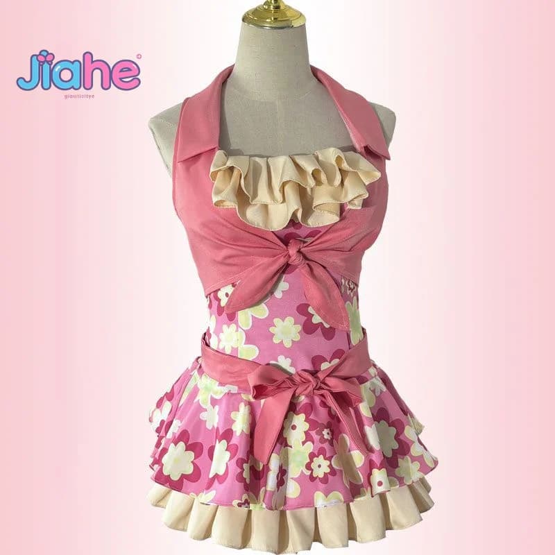 Anime Hoshimiya Ichigo Aikatsu! Costume cosplay Halloween rosa dolce vestito gilet cintura puntello set spiaggia donna Nuovo costume da bagno uniforme