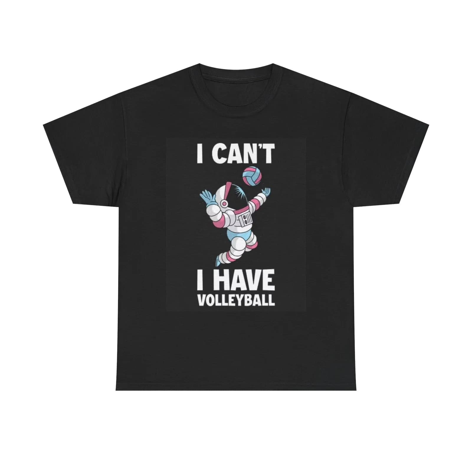 Maglietta da astronauta Divertente grafica da pallavolo Scherzi divertenti Maglietta unisex in cotone pesante