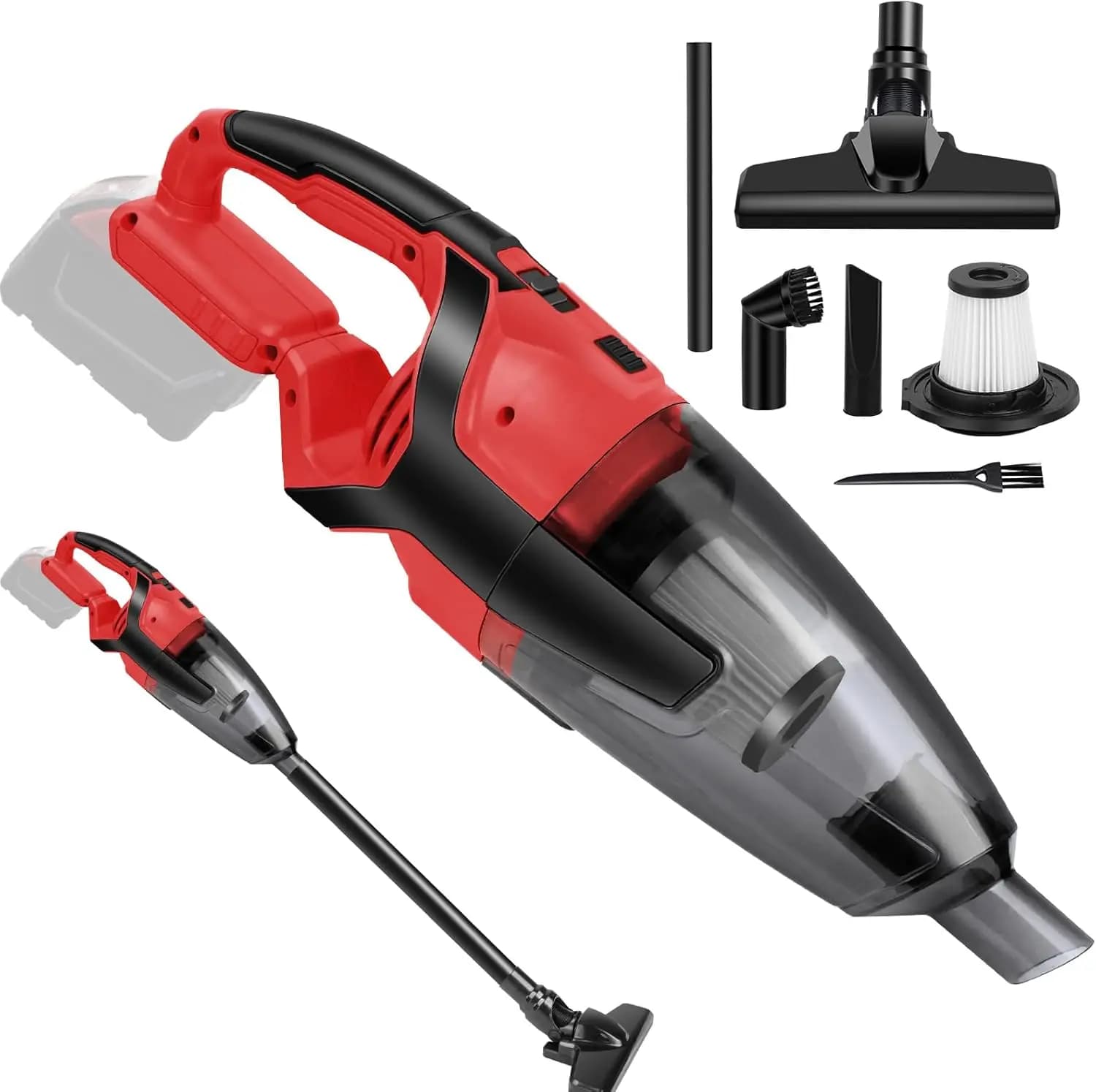 Aspirapolvere Portatile Senza Fili 120W, Compatibile con Batteria 18V (Batteria Non Inclusa), per Casa, Auto, Peli di Animali, Mobili, Officina
