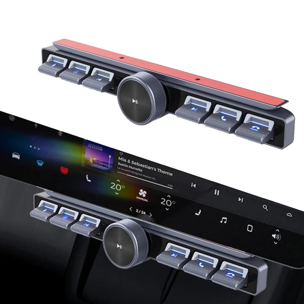 Telecomando multimediale wireless 7 tasti Controller per auto LED Regolatore volume Rispondi chiamate telefoniche per lettore di navigazione multimediale