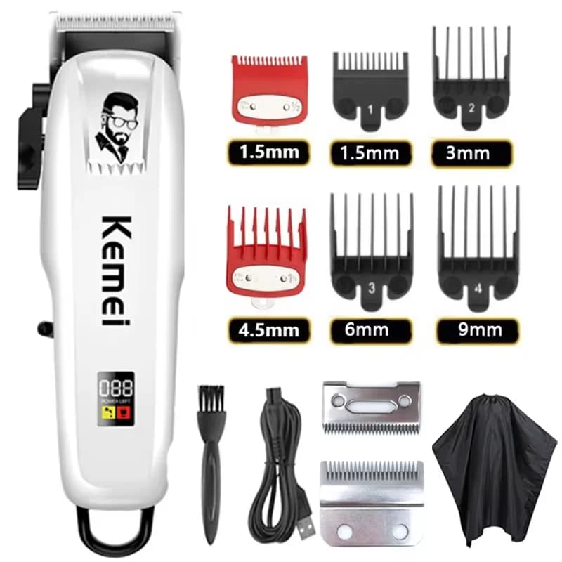 Kemei Tagliacapelli Elettrico KM-PG809A Taglio di Capelli Trimmer Senza Fili da Uomo Tagliacapelli Professionale Macchina Ricaricabile Taglio di Capelli Barbiere
