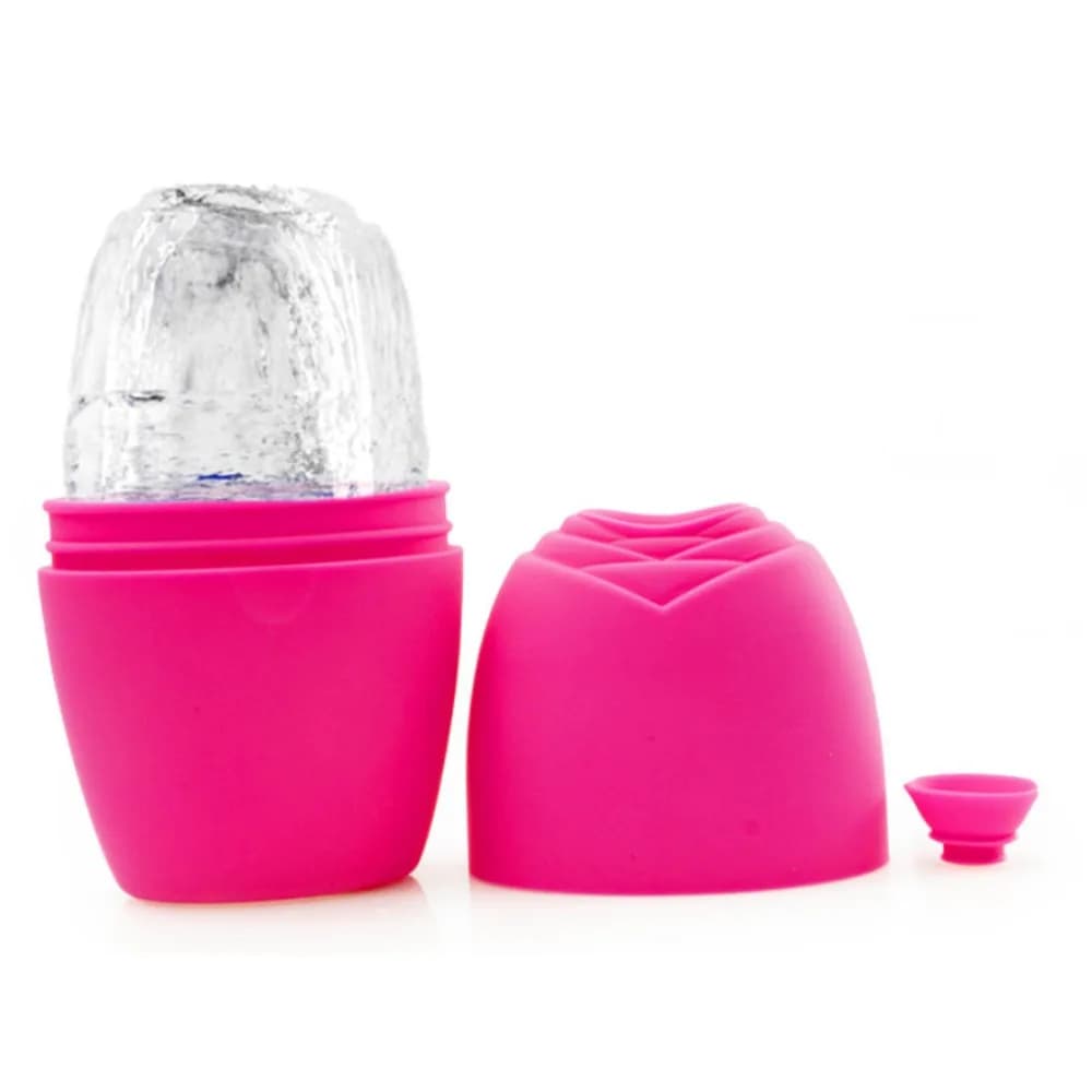 Rullo di ghiaccio in silicone per strumenti per la cura della pelle di bellezza del viso Lifting del viso Contouring Stampo per ghiaccio Massaggiatore facciale riutilizzabile Occhi e collo